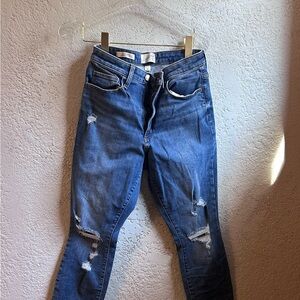 Universal Thread Distressed Dark Blue Boyfriend Jeans